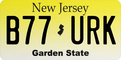 NJ license plate B77URK
