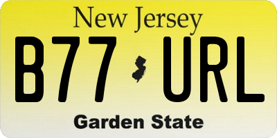 NJ license plate B77URL