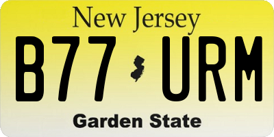 NJ license plate B77URM