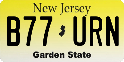 NJ license plate B77URN