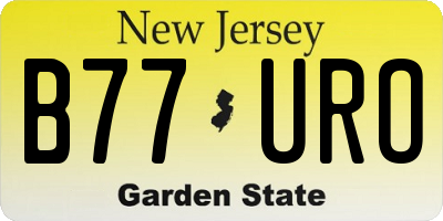 NJ license plate B77URO