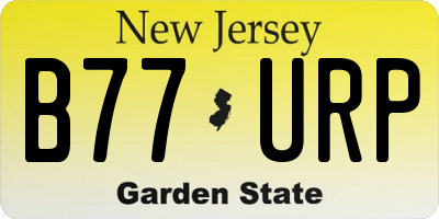 NJ license plate B77URP