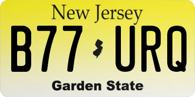 NJ license plate B77URQ