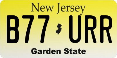 NJ license plate B77URR