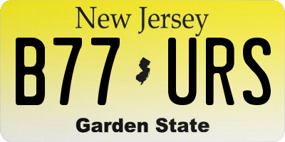 NJ license plate B77URS