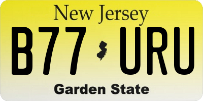 NJ license plate B77URU