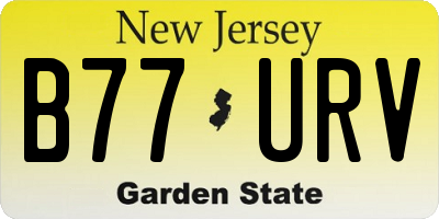 NJ license plate B77URV