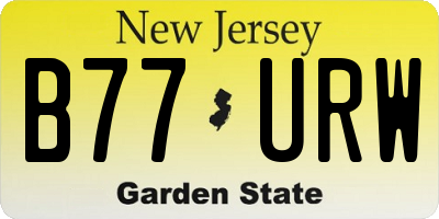 NJ license plate B77URW