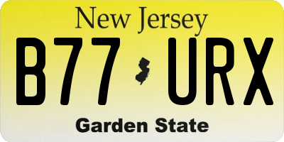 NJ license plate B77URX