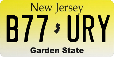 NJ license plate B77URY