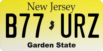 NJ license plate B77URZ