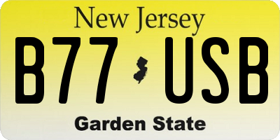 NJ license plate B77USB