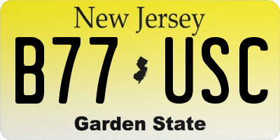 NJ license plate B77USC