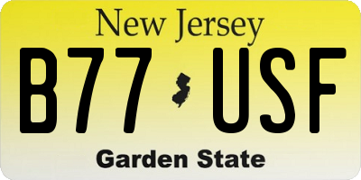 NJ license plate B77USF