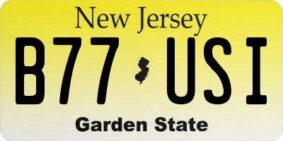NJ license plate B77USI