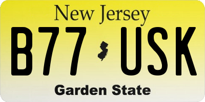 NJ license plate B77USK