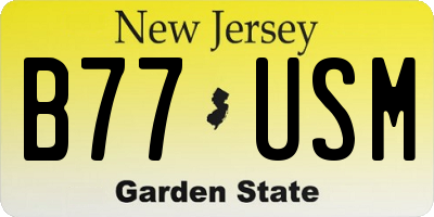NJ license plate B77USM