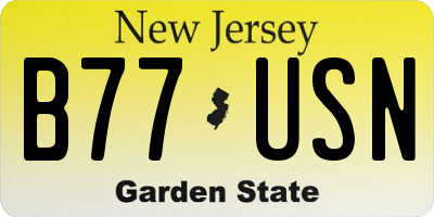 NJ license plate B77USN