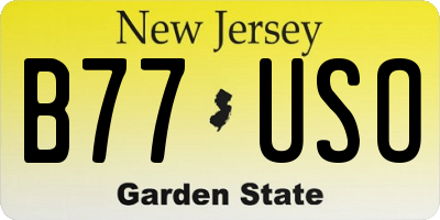 NJ license plate B77USO