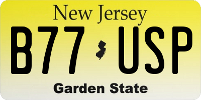 NJ license plate B77USP