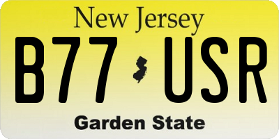 NJ license plate B77USR