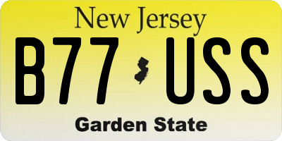 NJ license plate B77USS
