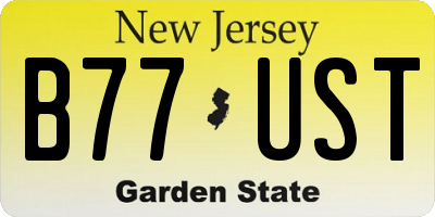 NJ license plate B77UST