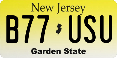 NJ license plate B77USU