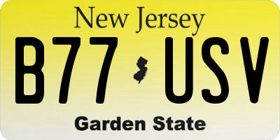 NJ license plate B77USV