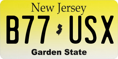 NJ license plate B77USX