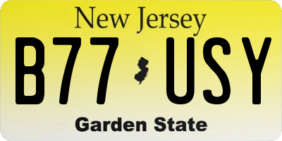 NJ license plate B77USY