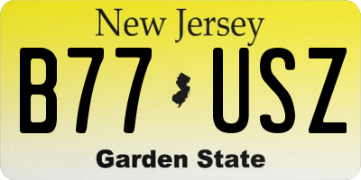 NJ license plate B77USZ