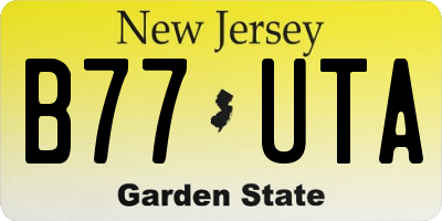 NJ license plate B77UTA