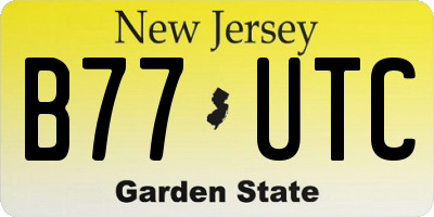 NJ license plate B77UTC