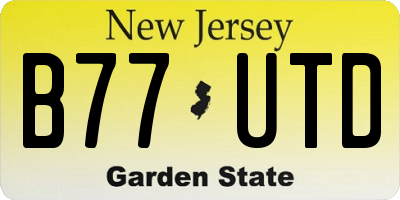 NJ license plate B77UTD