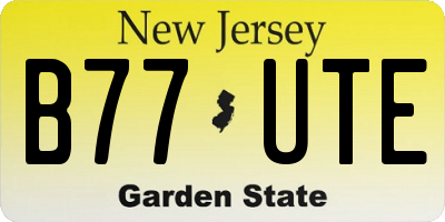 NJ license plate B77UTE