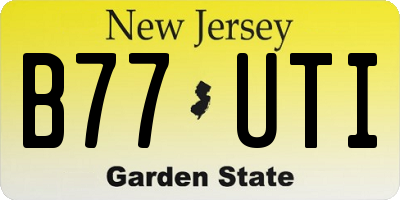 NJ license plate B77UTI