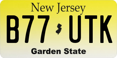 NJ license plate B77UTK