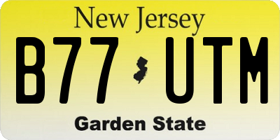 NJ license plate B77UTM