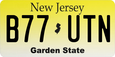NJ license plate B77UTN