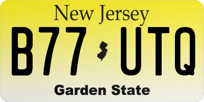 NJ license plate B77UTQ