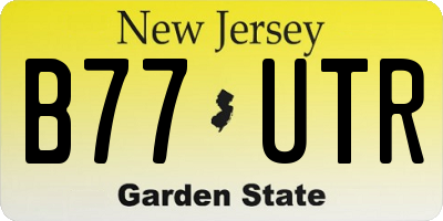 NJ license plate B77UTR