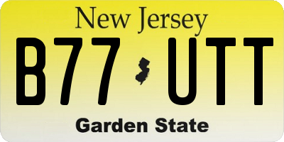 NJ license plate B77UTT