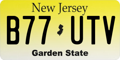 NJ license plate B77UTV