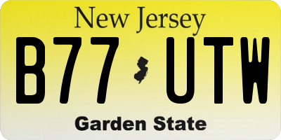 NJ license plate B77UTW
