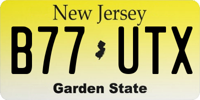 NJ license plate B77UTX