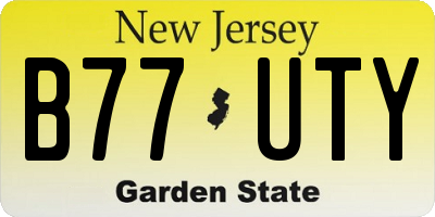 NJ license plate B77UTY