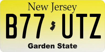 NJ license plate B77UTZ