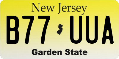 NJ license plate B77UUA