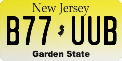 NJ license plate B77UUB